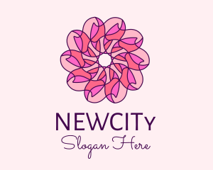 Pink Flower Pattern logo design