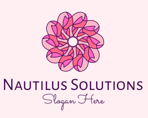 Pink Flower Pattern logo design