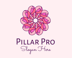 Pink Flower Pattern logo design