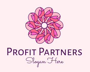 Pink Flower Pattern logo design