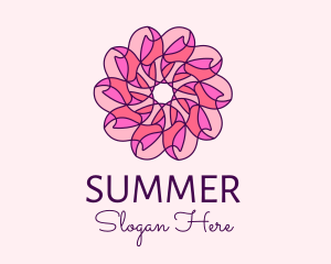 Pink Flower Pattern logo design