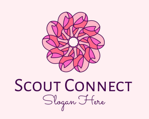 Pink Flower Pattern logo design