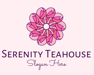 Pink Flower Pattern logo design