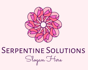 Pink Flower Pattern logo design