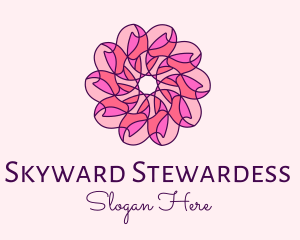 Pink Flower Pattern logo design