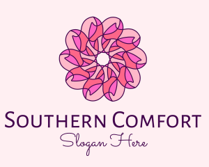 Pink Flower Pattern logo design