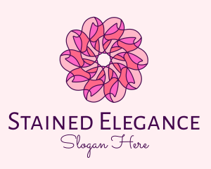 Pink Flower Pattern logo design