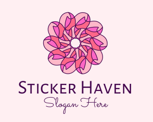 Pink Flower Pattern logo design