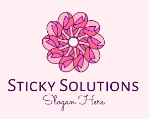 Pink Flower Pattern logo design