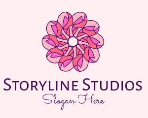 Pink Flower Pattern logo design