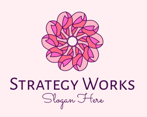 Pink Flower Pattern logo design