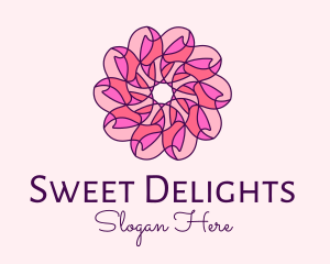 Pink Flower Pattern logo design