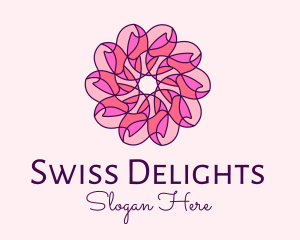 Pink Flower Pattern logo design