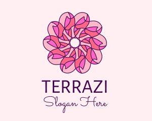 Pink Flower Pattern logo design