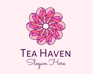 Pink Flower Pattern logo design