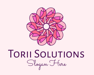 Pink Flower Pattern logo design