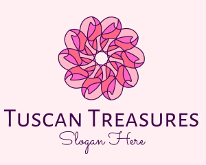 Pink Flower Pattern logo design