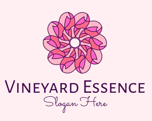 Pink Flower Pattern logo design