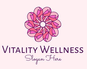 Pink Flower Pattern logo design