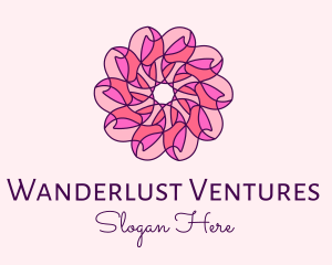 Pink Flower Pattern logo design