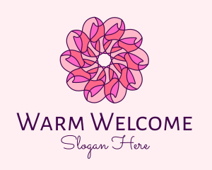 Pink Flower Pattern logo design