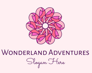 Pink Flower Pattern logo design