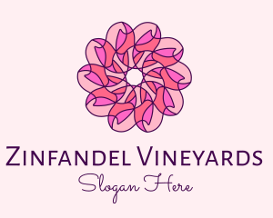 Pink Flower Pattern logo design