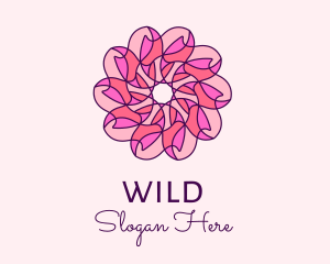 Pink Flower Pattern logo design