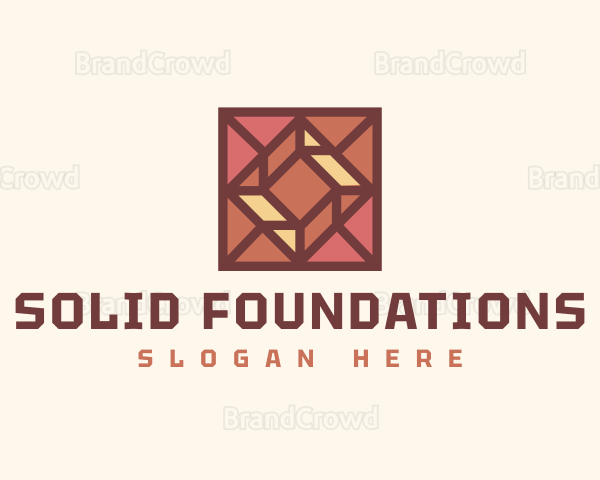 Square Pattern Wood Tile Logo