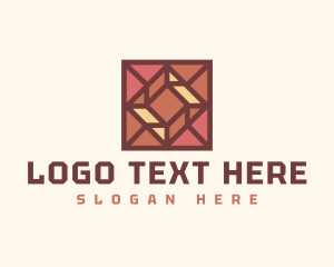 Flooring - Square Pattern Wood Tile logo design