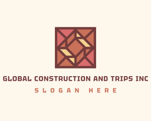 Square Pattern Wood Tile Logo