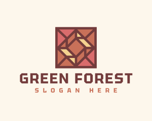 Square Pattern Wood Tile logo design