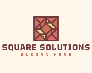 Square Pattern Wood Tile logo design