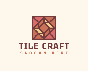 Square Pattern Wood Tile logo design