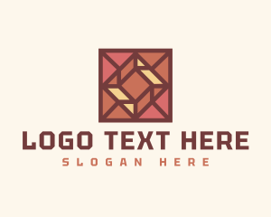 Remodeling - Square Pattern Wood Tile logo design