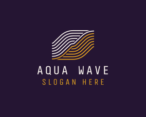 Wave Lines Software Tech logo design