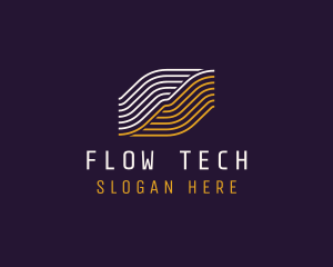 Wave Lines Software Tech logo design