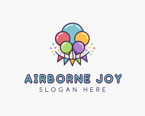 Party Balloon Confetti logo design