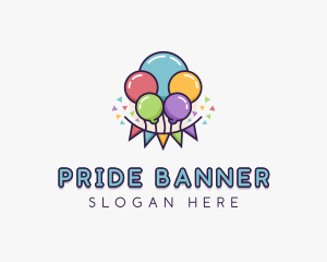 Party Balloon Confetti logo design