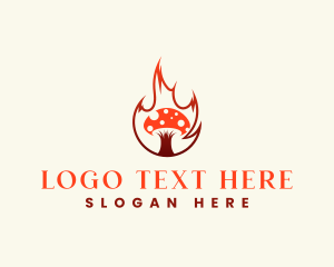 Lunch - Flaming Mushroom Diner logo design