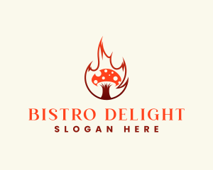 Flaming Mushroom Diner logo design