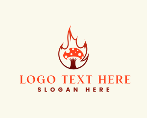 Roast - Flaming Mushroom Diner logo design
