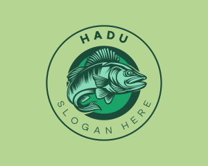 Seafood Swimming Fish  Logo