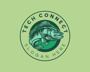 Seafood Swimming Fish  Logo