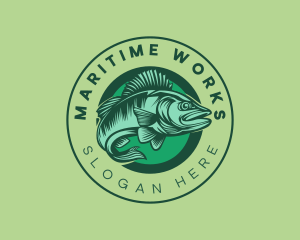 Seafood Swimming Fish  logo design