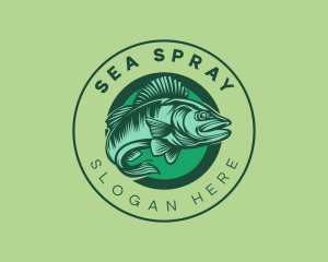 Seafood Swimming Fish  logo design