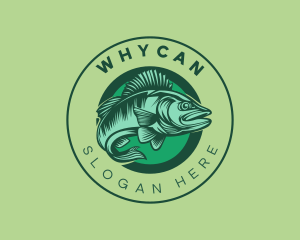 Fisherman - Seafood Swimming Fish logo design