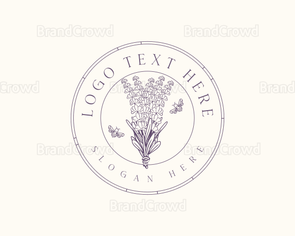 Lavender Flower Bee Logo