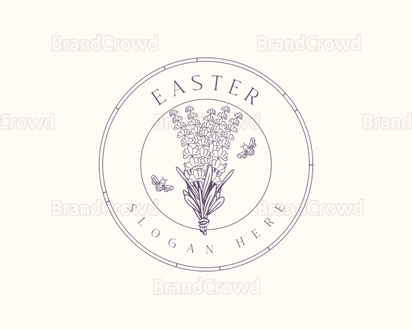 Lavender Flower Bee Logo