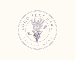 Aroma - Lavender Flower Bee logo design